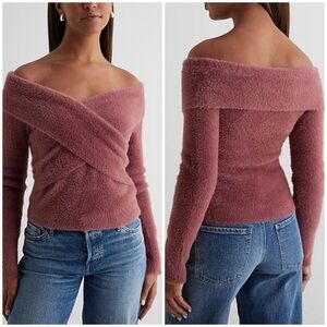New!! Express Off-Shoulder Mauve Sweater